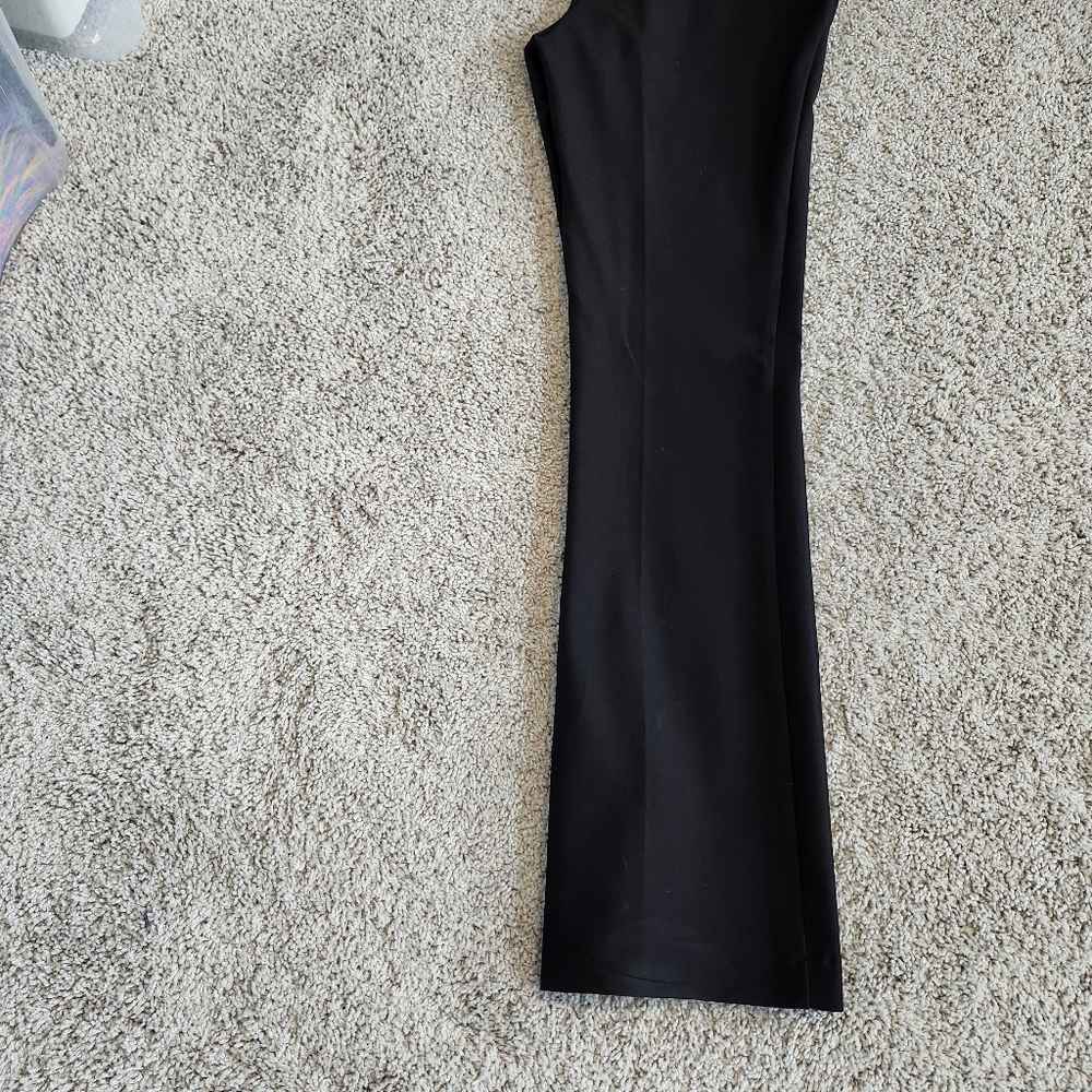 NEW Black Dress Pants Flare Rayon Nylon Size 2 Tummy Tuck 3 Clips Soft Feel